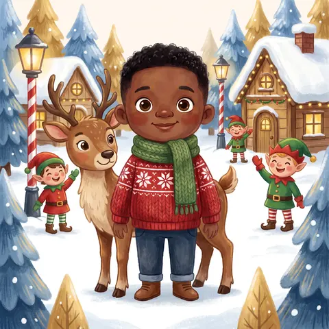 Sample page 6: arriving at the north pole elf village